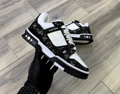 Louis Vuitton Trainer Black White Mezclilla