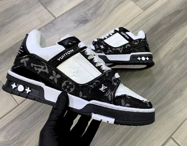 Louis Vuitton Trainer Black White Mezclilla