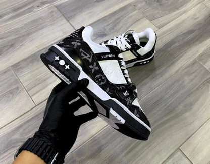 Louis Vuitton Trainer Black White Mezclilla