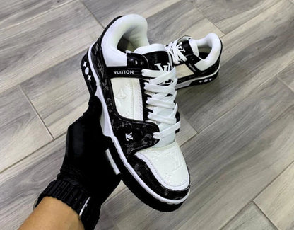 Louis Vuitton Trainer Black White Mezclilla