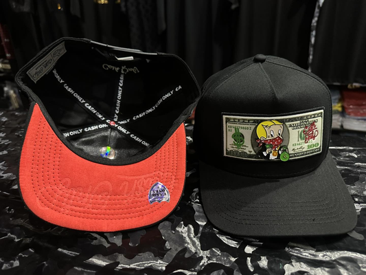 Gorra Cash Only Rich Dollar Black Billete De 100 DLLS